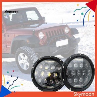 Skym* ไฟหน้า LED 75W ทรงกลม ความสว่างสูง ต่ํา สําหรับ Jeep Wrangler 07-16