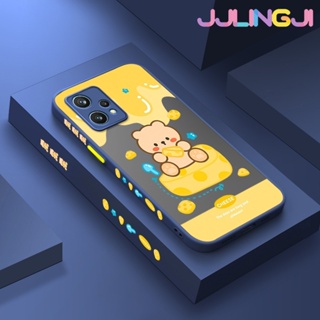 เคสซิลิโคนนิ่ม แบบใส ขอบสี่เหลี่ยม ลายการ์ตูนหมีชีส กันกระแทก สําหรับ Realme 9 Pro Plus Narzo 50 Pro 5G V25 5G Q5 5G