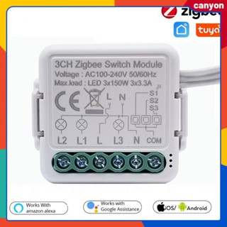 Tuya Smart Zigbee3.0 Switch Module Mini Dual Control Concealed On-off Device Timer Function Support Wireless Remote Control And Voice Control canyon