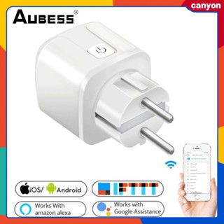 EU Plug Wifi ซ็อกเก็ตระยะไกลไร้สาย Smart Timer Plug Real Time Power Monitoring Smart App Remote Control รองรับ Voice Control canyon