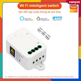 10a Wifi Smart Switch Timer สวิตช์ไร้สายสวิตช์ควบคุมระยะไกลแบบขับเคลื่อนด้วยตัวเองรองรับการควบคุมด้วยเสียงเข้ากันได้กับ Alexa และ Google Home canyon