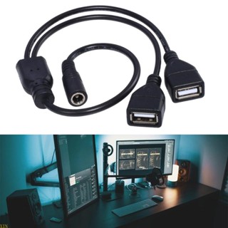 Xin สายชาร์จ USB เป็น DC ตัวเมีย 5V DC 5 5x2 1 มม. เป็นตัวเมีย 2 USB สําหรับแปลง DC และ USB