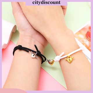 &lt;citydiscount&gt; สร้อยข้อมือไนล่อน แฮนด์เมด ปรับขนาดได้ ไม่จางหาย เครื่องประดับ สําหรับคู่รัก 1 คู่