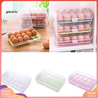 Youxiu กล่องพลาสติกใส 15 ช่อง ป้องกันการชนกัน สําหรับเก็บไข่