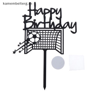 Kam ท็อปเปอร์อะคริลิค ลายฟุตบอล Happy Birthday สําหรับตกแต่งเค้กวันเกิดเด็กผู้ชาย TH