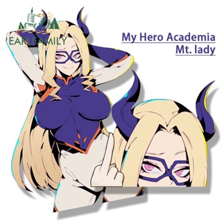 Earlfamily ชุดสตรีทแวร์ Mt. สติกเกอร์รูปลอก ลายการ์ตูนอนิเมะ My Hero Academia Waifu JDM สําหรับติดตกแต่งรถยนต์