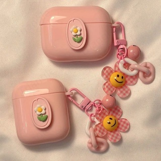 เคสหูฟังบลูทูธไร้สาย ลายดอกไม้ สีชมพู สําหรับ airpods pro2 airpods1 2 3 airpods 3 2 Generation