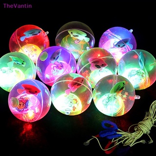 Thevantin ลูกบอลกระโดดเรืองแสง LED เรืองแสง หลากสี ของเล่นสําหรับเด็ก 1 ชิ้น