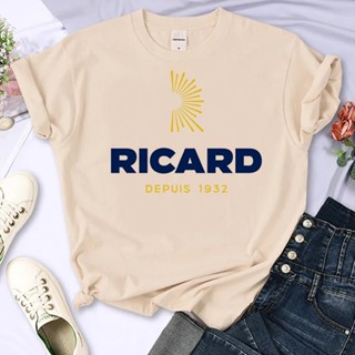 เสื้อยืด พิมพ์ลายอนิเมะ Ricard สไตล์ฮาราจูกุ ตลก เหมาะกับฤดูร้อน สําหรับผู้หญิง