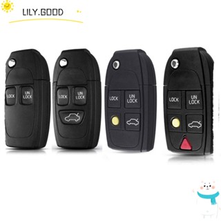 LILY เคสกุญแจรีโมตรถยนต์ ABS 2 3 4 5 ปุ่ม พับได้ ทนทาน สําหรับ Volvo XC70 XC90 V50 V70 S60 S80 C30