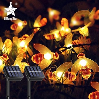 สายไฟหิ่งห้อย LED 20 50 100 ดวง พลังงานแสงอาทิตย์ กันน้ํา สําหรับตกแต่งสวน รั้ว คริสต์มาส