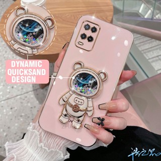 เคส Oppo A54 4G เคสโทรศัพท์มือถือ ลายนักบินอวกาศ 3D มีทรายไหล หรูหรา สําหรับ