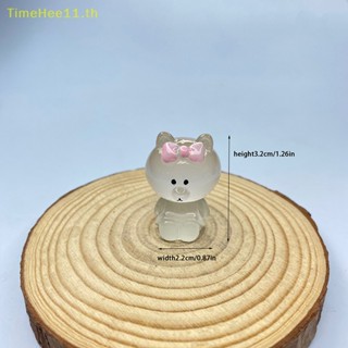 Timehee ตุ๊กตาหมีเรซิ่นเรืองแสง ขนาดเล็ก สําหรับตกแต่งบ้าน รถยนต์ 2 ชิ้น
