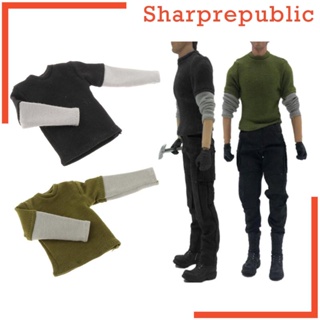 [Sharprepublic] เสื้อยืดแขนยาว สเกล 1/12 แฮนด์เมด ขนาดเล็ก สําหรับตุ๊กตา 6 นิ้ว