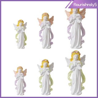 [Flourishroly5] ฟิกเกอร์เรซิ่น รูปปั้นสาวน้อยสวดมนต์ Cherub Angel สําหรับตกแต่งชั้นวางหนังสือ ห้องนั่งเล่น วันแม่