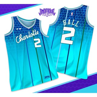 เสื้อกีฬาแขนสั้น ลายทีม Charlotte Hornets 2022