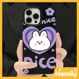 For iPhone 11 iPhone Case Black Glossy TPU Soft Shell Shockproof Protection Camera Purple Heart Bunny Compatible with iPhone 14 13 Pro max 12 Pro Max 11 xr xs max 7Plus 8Plus