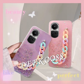 พร้อมส่ง เคสโทรศัพท์มือถือนิ่ม แบบใส ปิดด้านหลัง ลายกลิตเตอร์ สีรุ้ง วิบวับ สําหรับ OPPO Reno10 Pro Plus Pro+ 5G Reno 10 10Pro Reno10Pro+