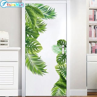สติกเกอร์ติดผนัง ลายใบไม้ Monstera กันน้ํา ลอกออกได้ สําหรับตกแต่งห้องนั่งเล่น ห้องนอน 2 ชิ้น