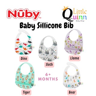 Nuby ผ้ากันเปื้อนซิลิโคน พิมพ์ลาย สําหรับเด็กทารก