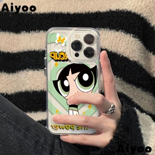 เคสโทรศัพท์มือถือแบบใส กันกระแทก ลาย Powerpuff Girls ภาษาอังกฤษ สําหรับ Iphone 12 8p 7xr 14promax 13 11 Apple PWRP