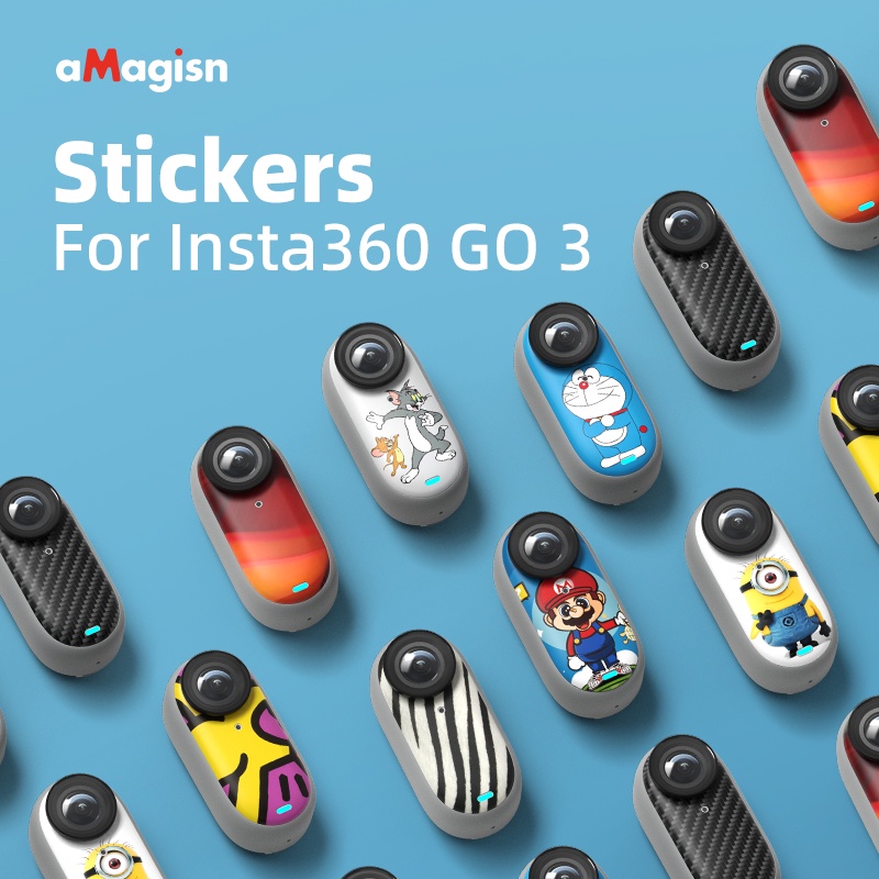 Amagisn Insta360 GO สติกเกอร์ 3 เมตร 3 สี หลากสี สําหรับกล้อง Insta360 GO 3