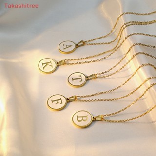 (Takashitree) สร้อยคอ จี้ตัวอักษร A-Z สีขาว สไตล์มินิมอล เครื่องประดับ ของขวัญ สําหรับผู้หญิง ผู้ชาย