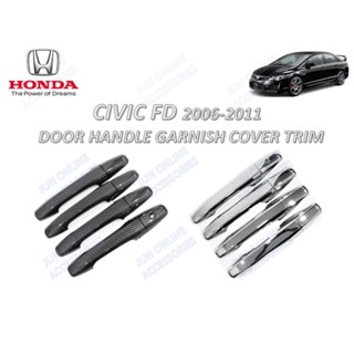 ฝาครอบมือจับประตูคาร์บอนโครเมี่ยม สําหรับ Honda Civic FD 2006-2011