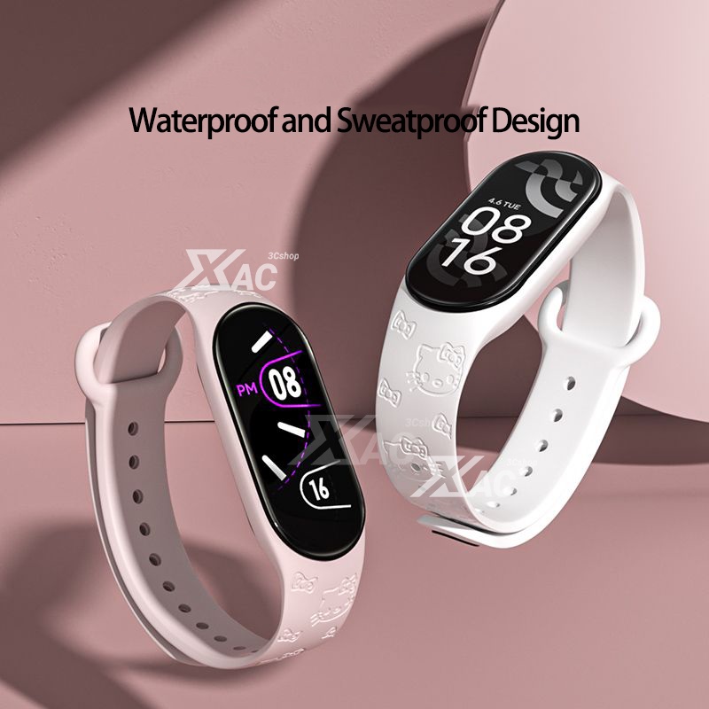 สําหรับ Xiaomi Mi Band 9 8 7 6 miband 6 สาย 3D เลเซอร์นูนเปลี่ยนสายรัดข้อมือสร้อยข้อมือซิลิโคนสําหรับ Xiaomi Band 8 สาย miband 6 miband 7 สาย ราคา ถูกที่สุด ดีลบีเคเค แกลเลอรีภาพที่ 5