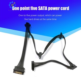 Sata สายเคเบิลแยกพาวเวอร์ซัพพลาย 15 Pin 1 เป็น 5 สําหรับ PC Sever [Hidduck.th]