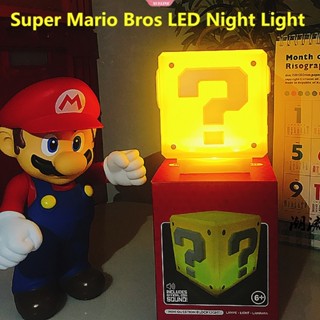 โคมไฟตั้งโต๊ะ LED รูป Super Mario Bros 64 Question Mark ชาร์จ USB สําหรับห้องนอนเด็ก [ZXL]