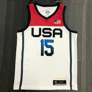 เสื้อกีฬาแขนกุด ลายทีม Olympic NBA Jersey USA Suns No.15 Booker Classic Jersey พลัสไซซ์ PN2 2021