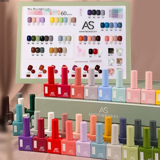 [พร้อมส่ง] As Nail Polish 15ml Set Summer 60 Popular Colours A Bottle Of One Color Small Set Is Dedicated To The Nail Shop Color Gel Nail Polish Baking (ต้องทำการอบ)