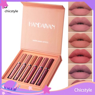 Chicstyle HANDAIYAn ลิปสติก ลิปกลอส เนื้อแมตต์ กันน้ํา ติดทนนาน 6 ชิ้น