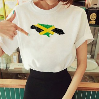 เสื้อยืด พิมพ์ลายกราฟฟิคอนิเมะ Jamaica สไตล์ฮาราจูกุ สําหรับผู้หญิง