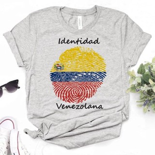 เสื้อยืด พิมพ์ลายการ์ตูน Venezuela สไตล์ฮาราจูกุ สตรีท สําหรับผู้หญิง