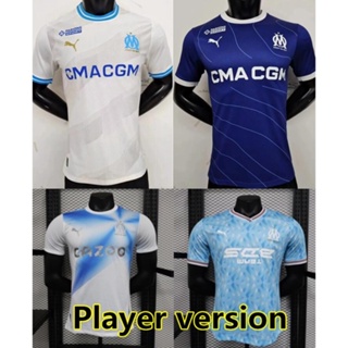 เสื้อกีฬาแขนสั้น ลายทีมชาติฟุตบอล Marseille ชุดเหย้า สําหรับผู้ใหญ่ 23-24