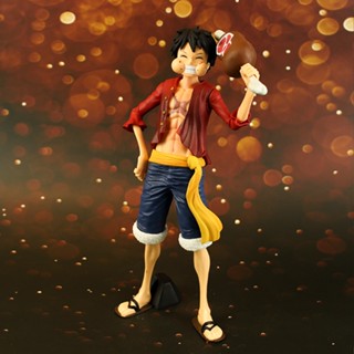 โมเดลฟิกเกอร์ One Piece One Piece Eating Meat Luffy สําหรับตกแต่งสํานักงาน