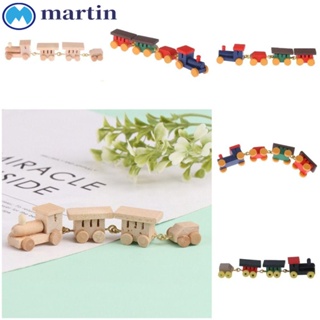 Martin โมเดลรถไฟไม้จําลอง ขนาดมินิ 1:12 หลายสีสัน ของเล่นสําหรับตกแต่งบ้านตุ๊กตา ของเล่นเด็ก