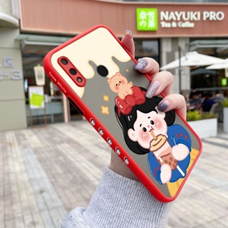 สําหรับ Huawei Y9 2019 เคส การ์ตูน ชานม เด็กผู้หญิง รูปแบบ บาง ด้าน สี่เหลี่ยม ขอบ การออกแบบใหม่ กันกระแทก ฝ้า ใส เคสโทรศัพท์แข็ง