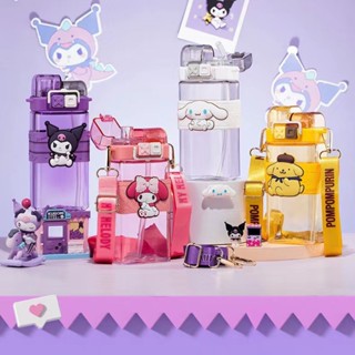 Sanrio Kuromi Cinnamoroll ขวดน้ําพลาสติก ความจุสูง 520 มล. แบบพกพา สร้างสรรค์