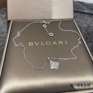 [พร้อมส่ง] Bvlgari สร้อยคอ จี้เพชร ขนาดเล็ก สีขาว สีทอง สําหรับผู้หญิง