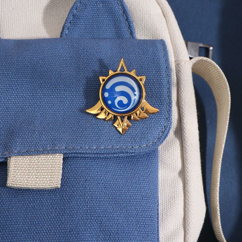Genshin Impact Merchanded Gods Eye เคลือบ Pin Mondstadt Luminescent Pin Genshin คอสเพลย์สําหรับ Venti และ Diluc Elemental ป้ายโลหะสําหรับ Childe และ Lumine