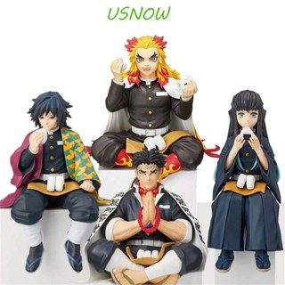 Usnow ฟิกเกอร์ PVC อนิเมะ Demon Slayer Tokitou Muichirou Kimetsu No Yaiba Uzui Tengen Eat Rice Balls Kanroji Mitsuri