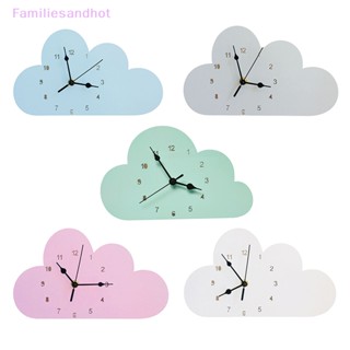 Familiesandhot&gt; นาฬิกาแขวนผนัง รูปทรงเมฆน่ารัก สไตล์นอร์ดิก สีขาวดํา สําหรับเด็ก ตกแต่งห้องเด็ก อย่างดี