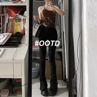 OOTD SHOP กางเกงขายาว กางเกงยีนส์ผู้หญิง ผู้หญิงแฟชั่นเกาหลี A97L0L0