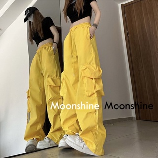 Moon กางเกงขายาว คาร์โก้ กางเกง เชือกอเมริกันคลาสิค Cargo pants 2023 NEW 071721