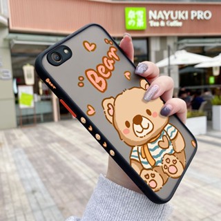 เคสโทรศัพท์มือถือ ซิลิโคนแข็ง ขอบสี่เหลี่ยม กันกระแทก ลายการ์ตูนหมีน่ารัก สําหรับ OPPO A59