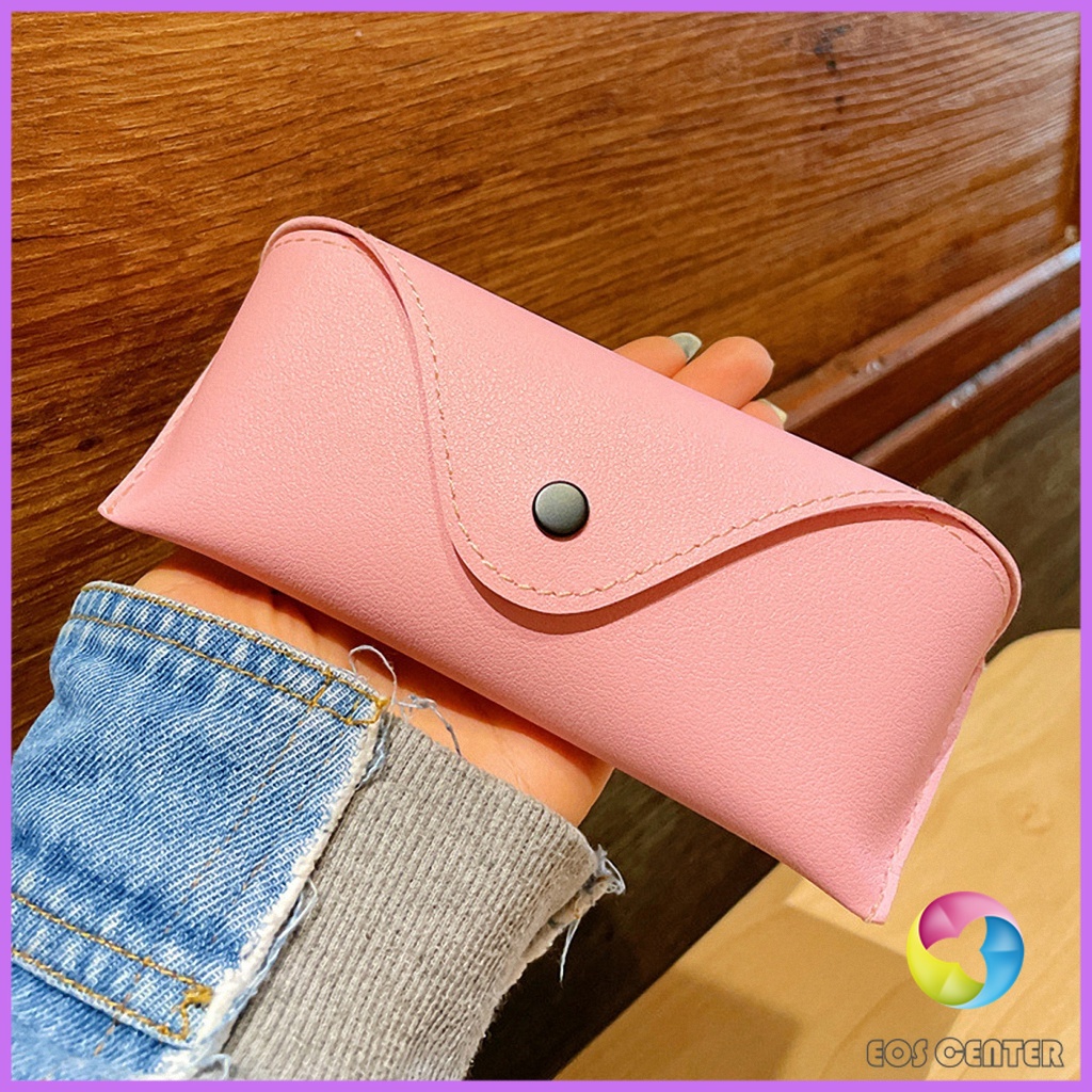 E.C.  ซองใส่แว่นตา ซองแว่น หนัง PVC สไตล์มินิมอล 4สี หน้าวี Glasses case - รูปที่ 2