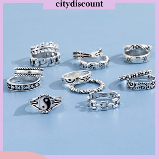 &lt;citydiscount&gt; แหวนนิ้วมือ ซ้อนกันได้ สวยหรู เข้ากับทุกการแต่งกาย เครื่องประดับ สําหรับผู้หญิง 14 ชิ้น